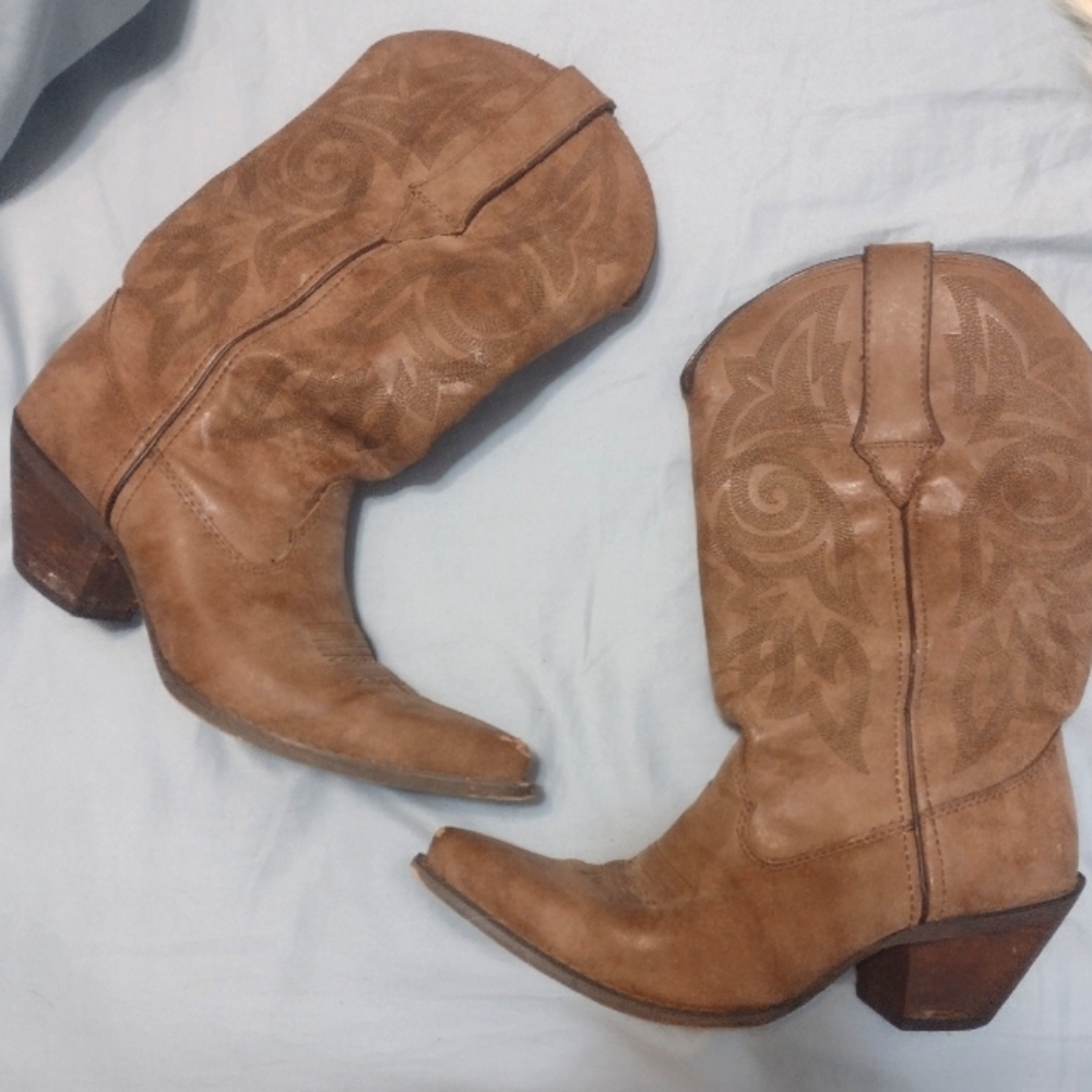 Women's Brown Durango 12" Lifestyle Heeled Leather Cowgirl Boots